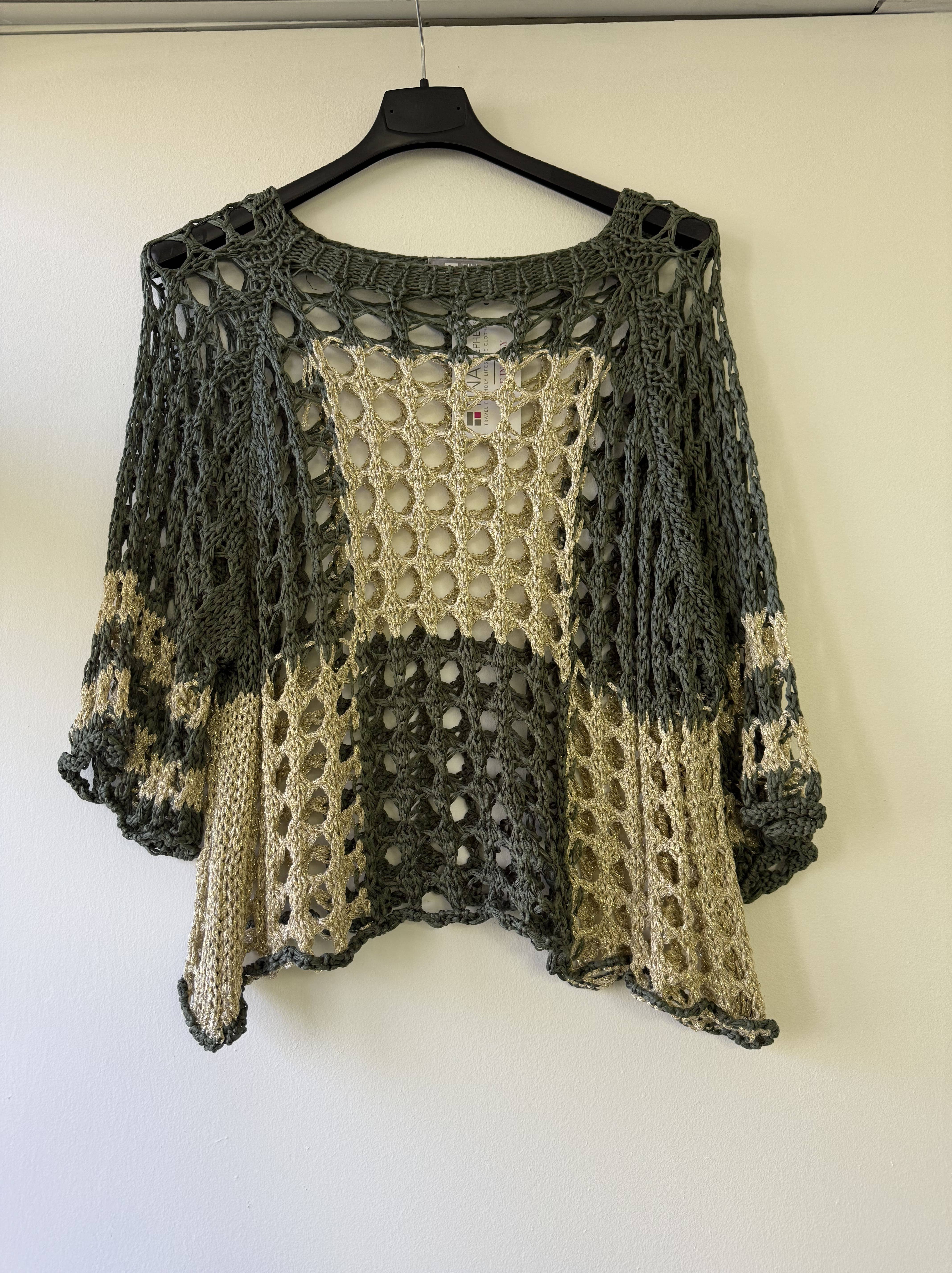 TINA Stephens Italy/Tees By Tina - Wholesale Knit Sweater - Women's - Sparkle Doris Ballet Slv 2 Tone Square Knit (BQ906P)4