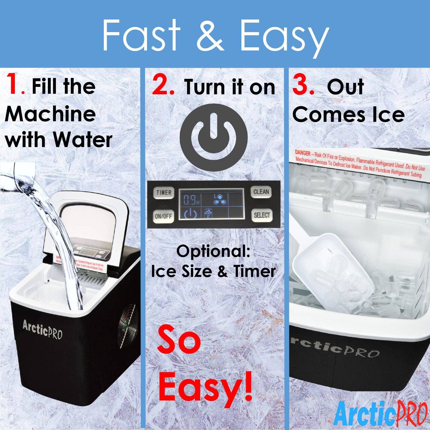 ShopBobbys - Wholesale Kitchen Appliance - Arctic-Pro Portable Digital Quick Ice Maker Machine, Black,3