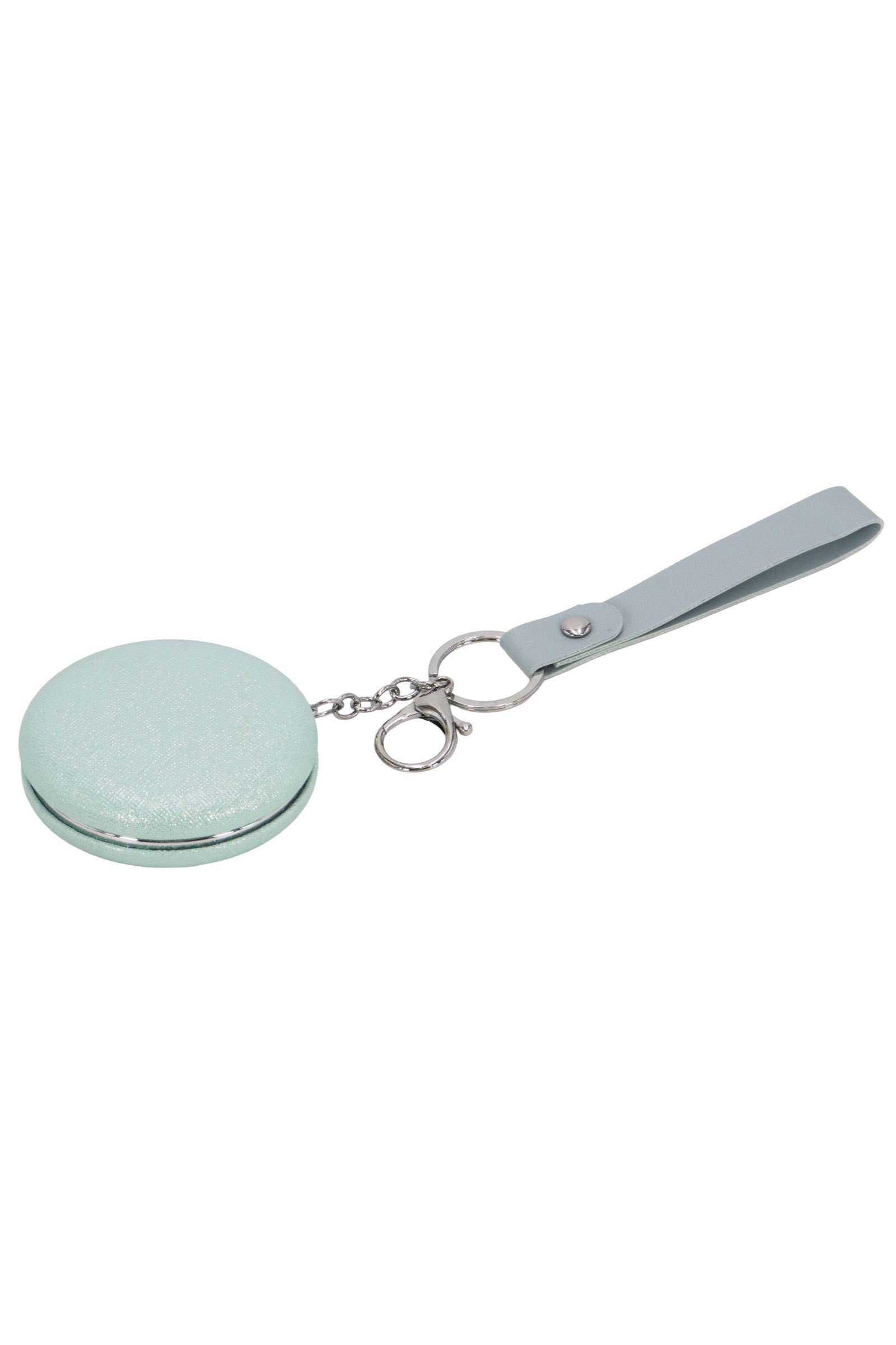 DIVERSE Pärlemorskimrande Macaron Kompakt Spegel Nyckelring för wholesale på Faire5