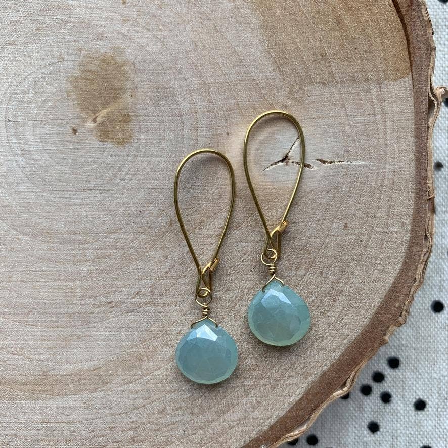 Dana Herbert - Wholesale Dangle Earrings - Gold Sasha Short Gemstone Earrings4