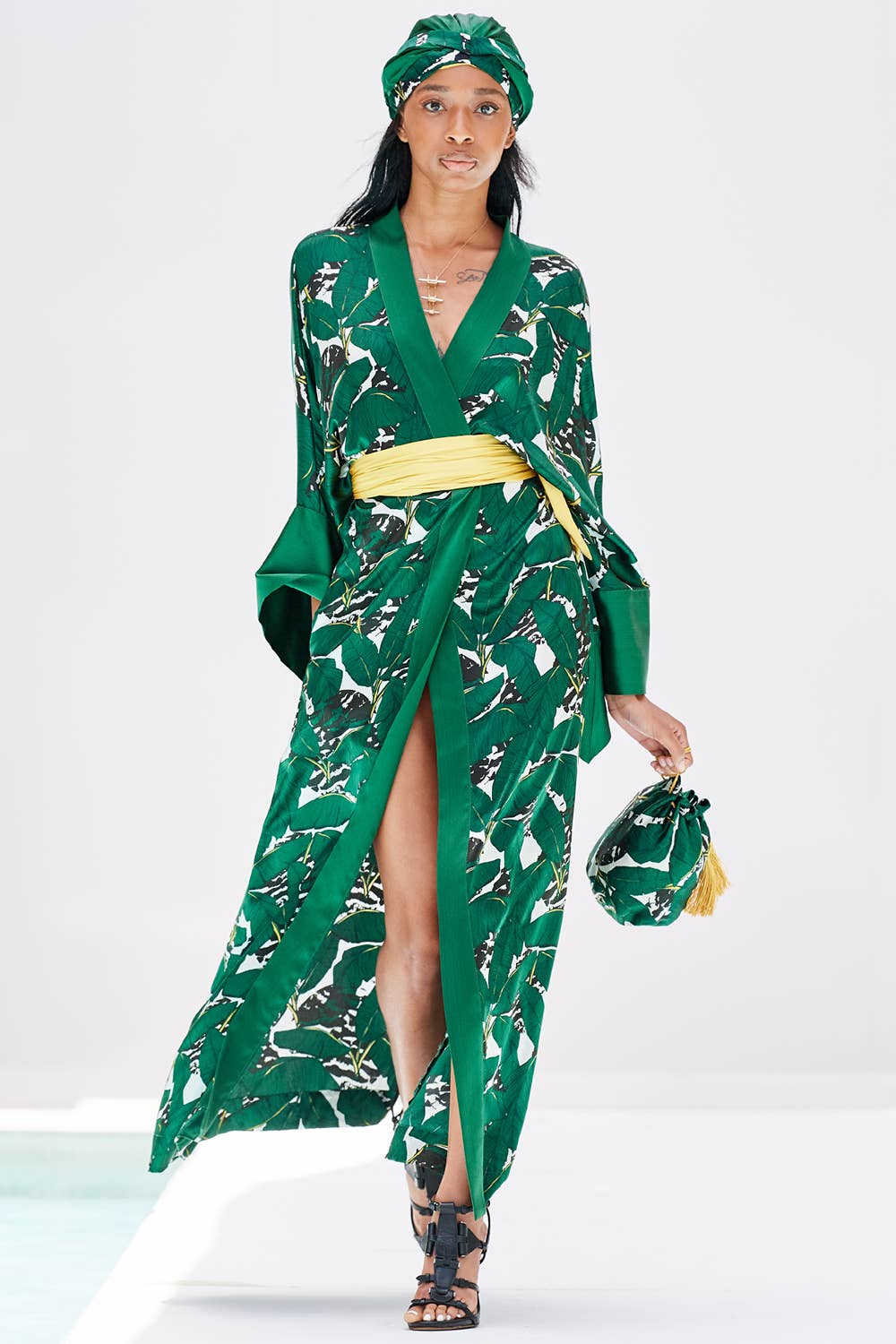 Emerald Palms Miami Palma Silk Kimono for wholesale on Faire