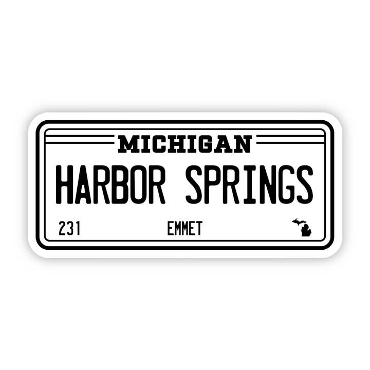 Harbor Springs Michigan License Plate Sticker for wholesale by Big Moods