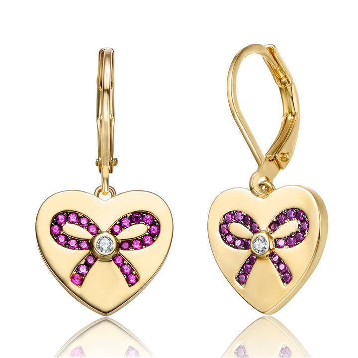 Boucles d'oreilles en argent sterling avec zircones roses pour la vente par Genevive