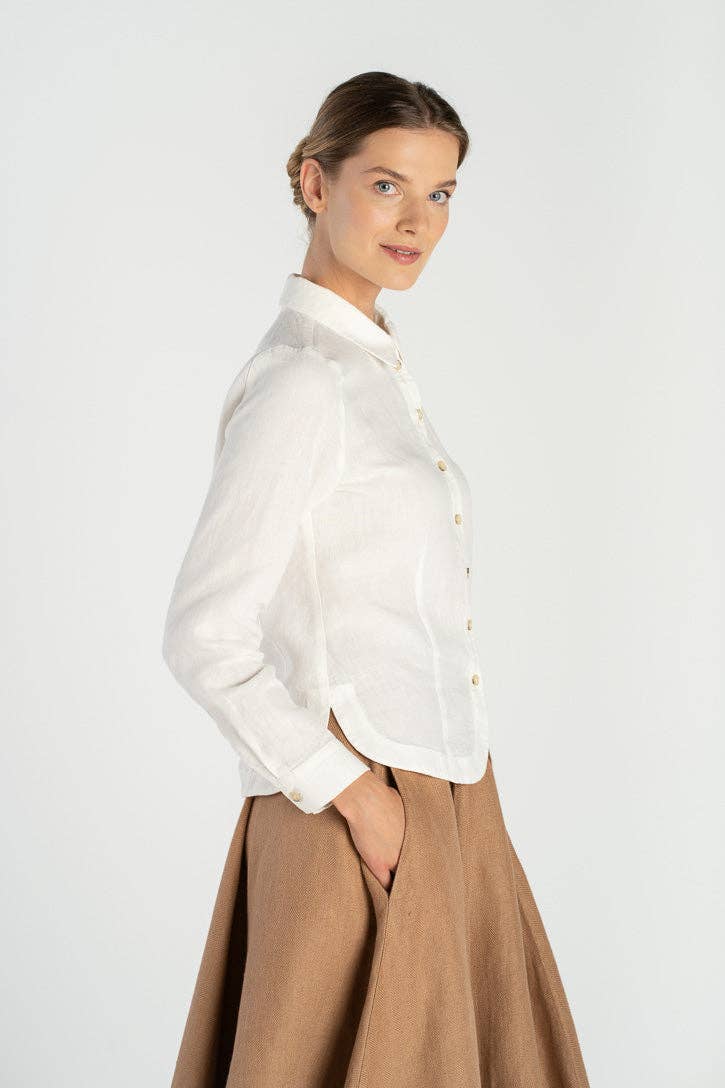 Son de Flor - Wholesale Button Down Shirt - Women's - Frida – Linen Shirt with Sharp Collar10