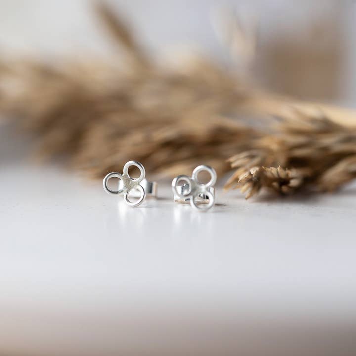 Silver Petal Studs for wholesale by Anna Calvert Jewellery