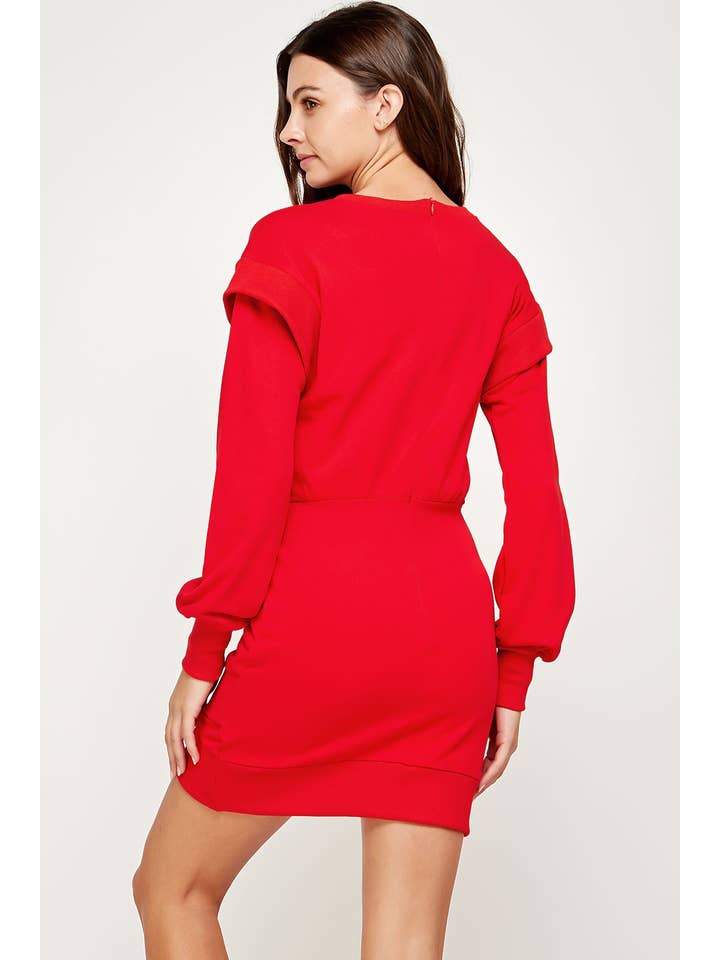 Strut & Bolt - Wholesale Dress - Women's - Ribbed Asymmetric Hem Knit Mini Dress2