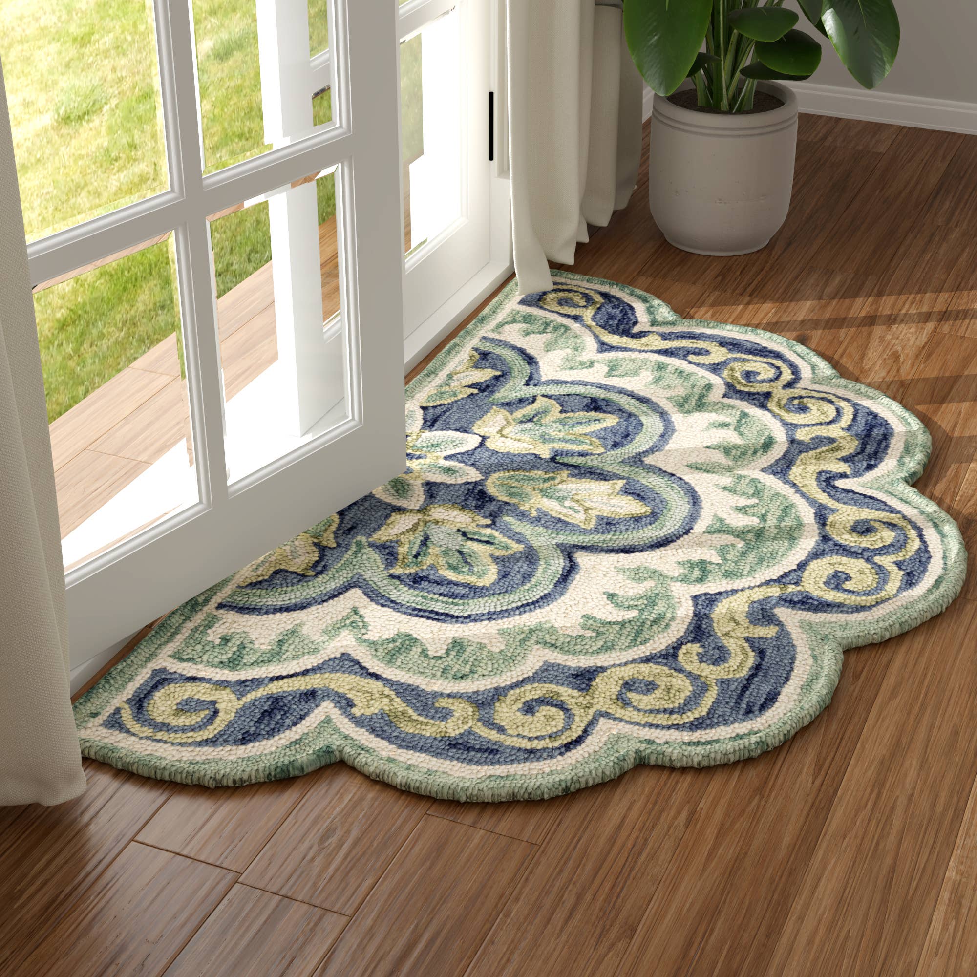 LR Home - Wholesale Area Rug - Nia Classic Scalloped Edge Hand-Tufted Wool Indoor Area Rug67