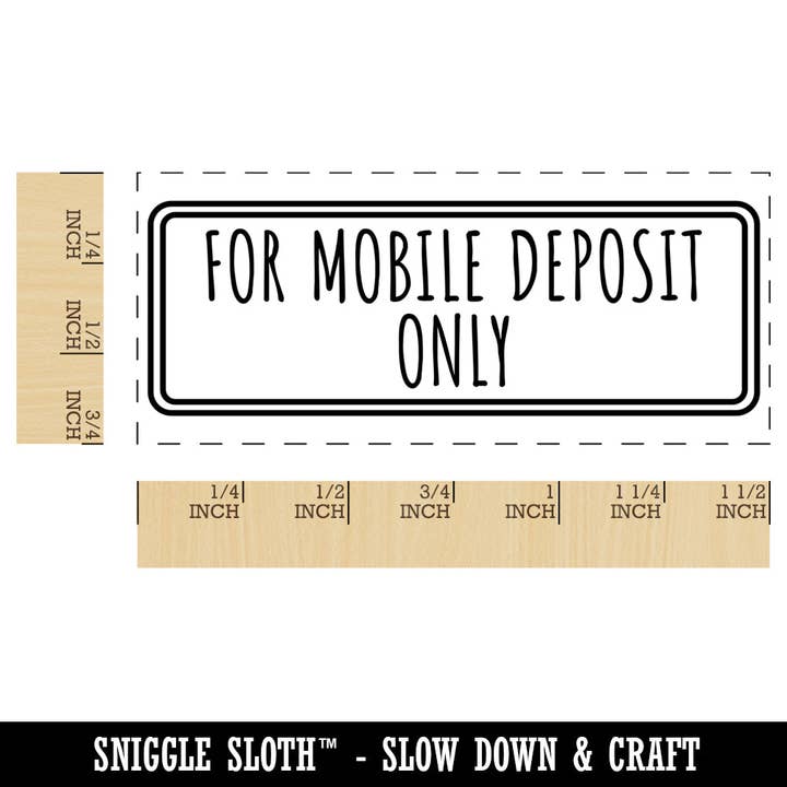 For Mobile Deposit Only Check Self-Inking Rubber Stamp Ink Stamper for Business Office for wholesale by Sniggle Sloth