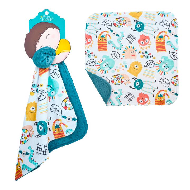 Honey Lemonade- Minky Baby Blankets and Gifts - Vendita all'ingrosso Copertina doudou - Neonati - Mini Minky - Festa dei mostri