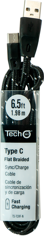 iTech361 – wholesale Laddningskabel – TYPE C REP PLATT SYNK LADDNINGSKABEL 2M/6.5' - FALL AV 241