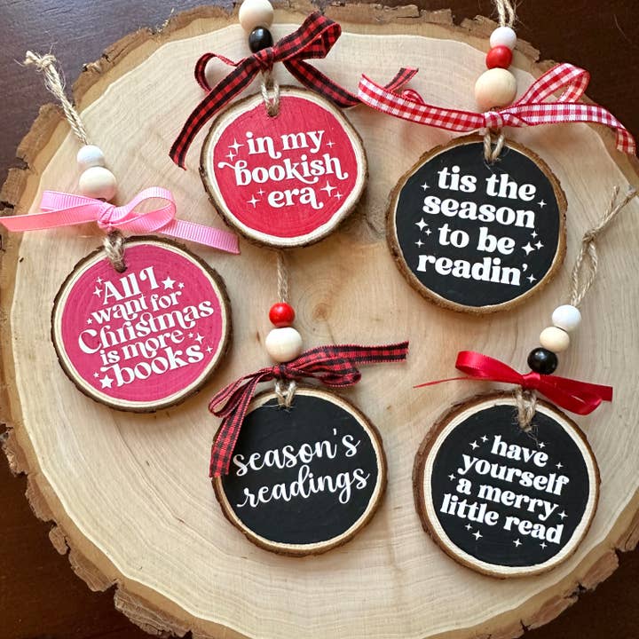 Bookish Saying Christmas Ornament for wholesale by Alyssa Mae Crafts