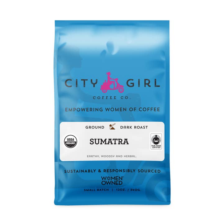 City Girl Økologisk Sumatra Ground Coffee for engroshandel hos City Girl Coffee