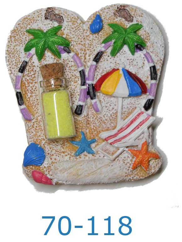 THE ACCESSORY COLLECTION - Wholesale Sandals - Women's - Sandal Magnet Background Umbrella & Chair