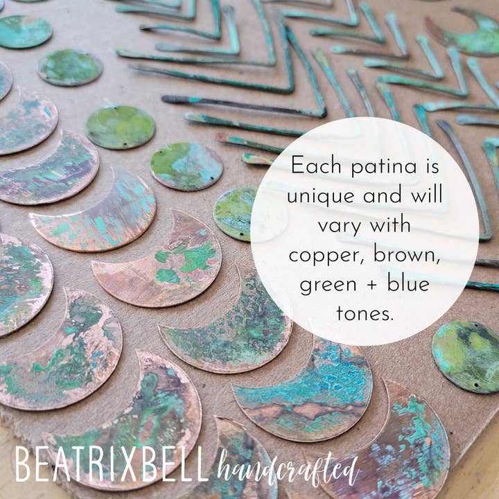 Beatrixbell Handcrafted - Wholesale Dangle Earrings - Copper Moon Earrings5