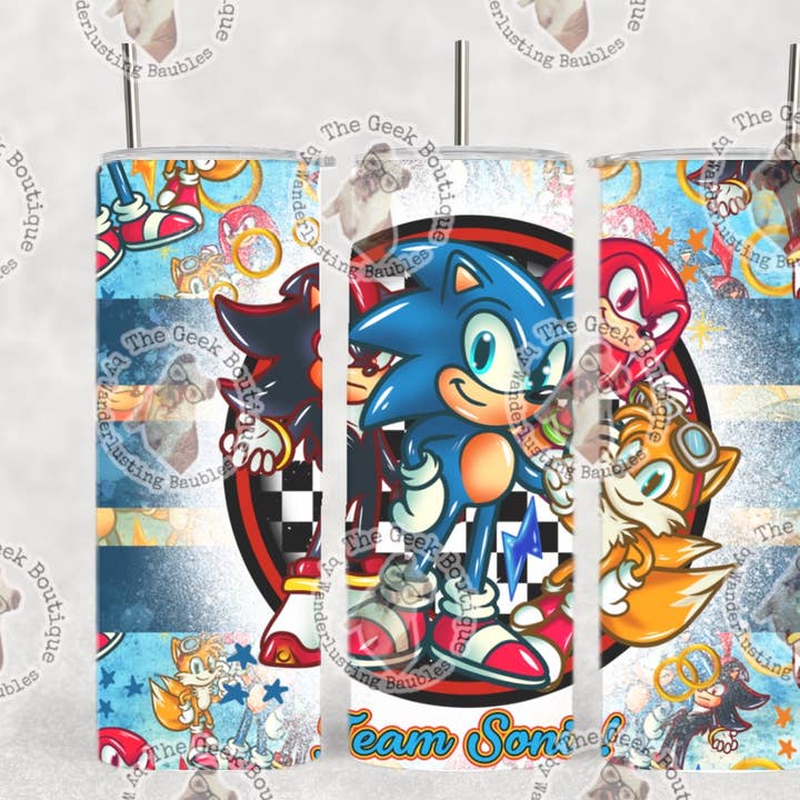 Team Hedgehog Video Game Tumbler for wholesale by The Geek Boutique