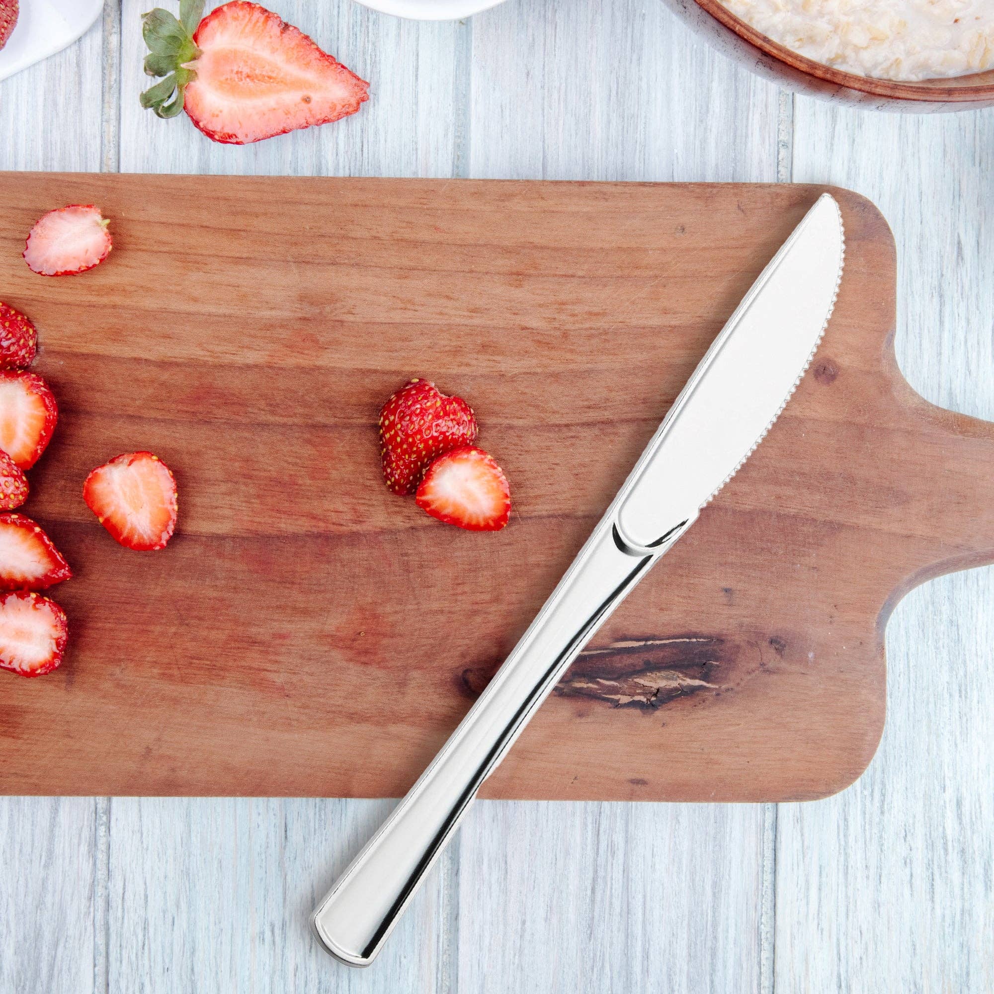 Smarty had a Party - Wholesale Wegwerpserviesset - Glanzende metalen zilveren plastic messen - 24 stuks9