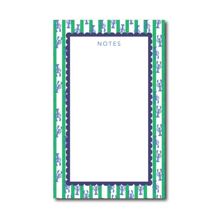 Lobster Stripe Notepad Green/Blue - N580006 for wholesale by Webster Road Paper Co