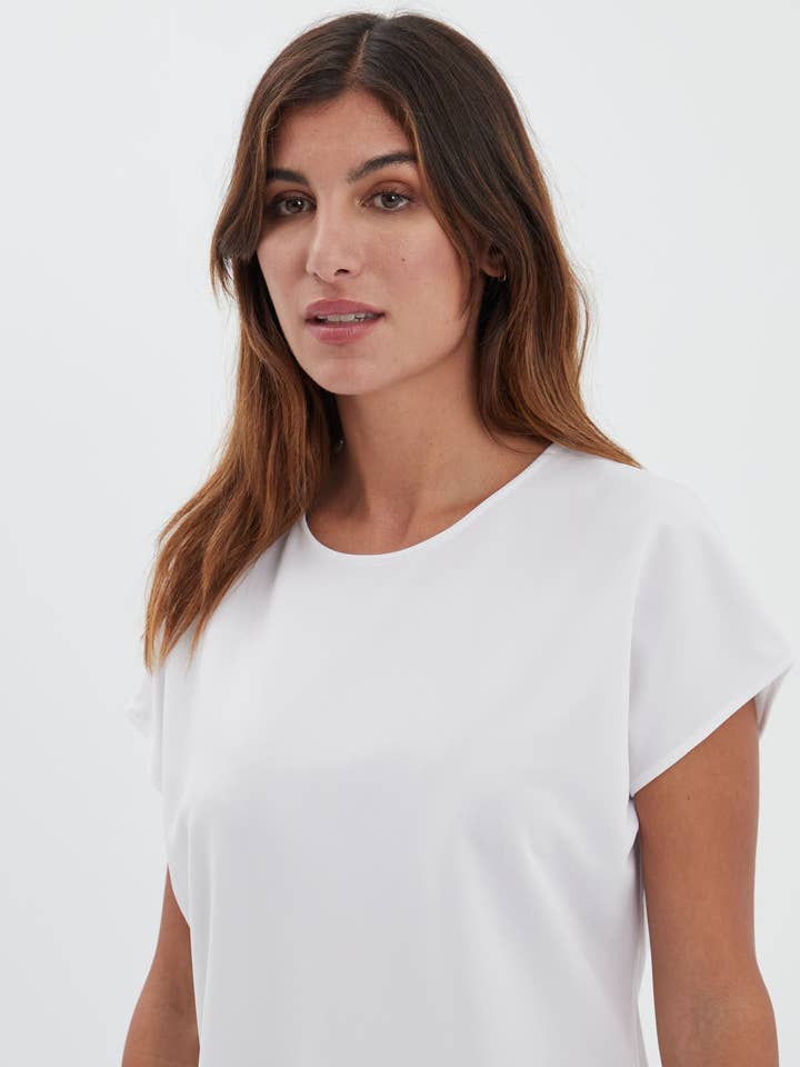 Hvid kimono t-shirt ∞ for engroshandel hos Sepiia