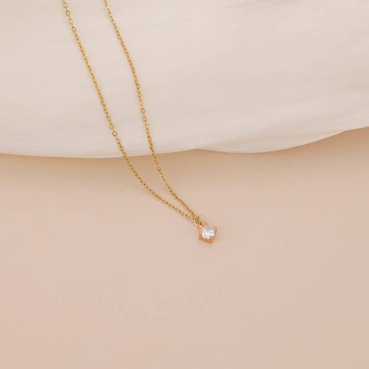 Melange Blanc - Wholesale Pendant/Charm Necklace - N017 solitaire pendant necklace, single diamond necklace6