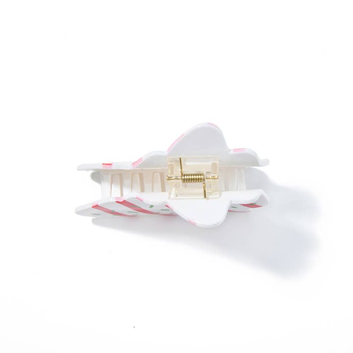 SoapElenGlen - Wholesale Hair Clip - Women's - Festive Red Striped Design Christmas Tree Hair Claw Clip3