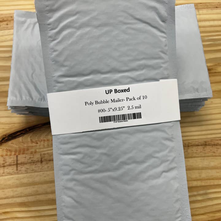 White Poly Bubble Mailer Size 00 for wholesale by UP Boxed
