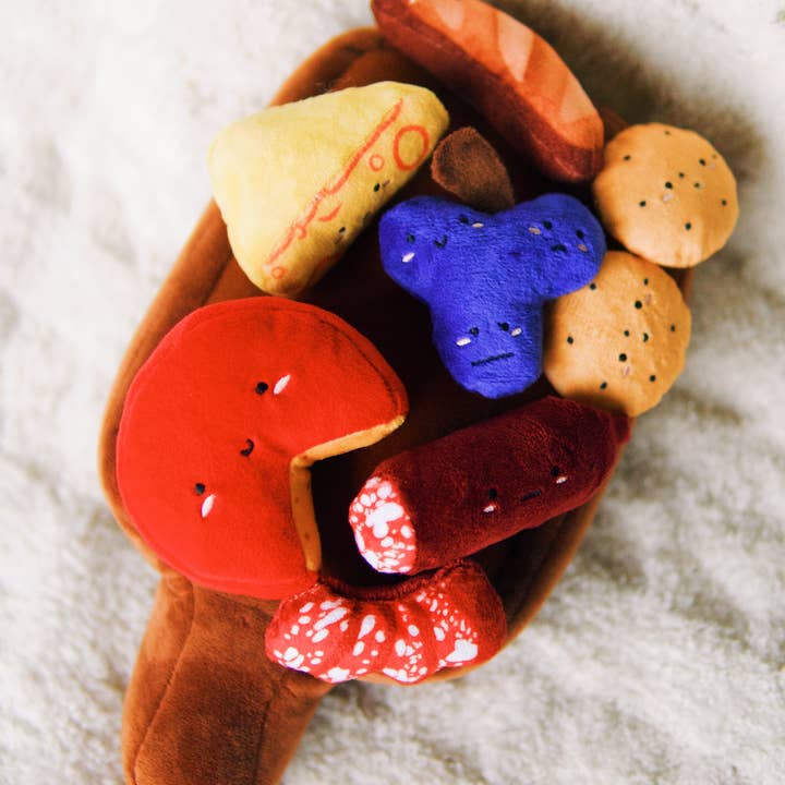 Woof & Co. - Wholesale Pet Plush Toy - Dog - Barkuterie Board Multipiece Pet Plush Toy Ecofriendly