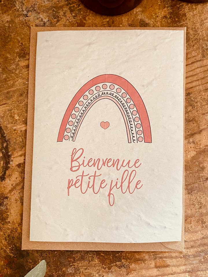 Carte à planter Naissance fille pour la vente par Bibiche Raconte Des Salades