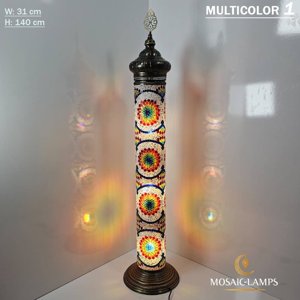 Mosaic Lamps - Wholesale Floor Lamp - W 15cm Cylinder Mosaic Floor Lamp, Turkish, Moroccan Authent10