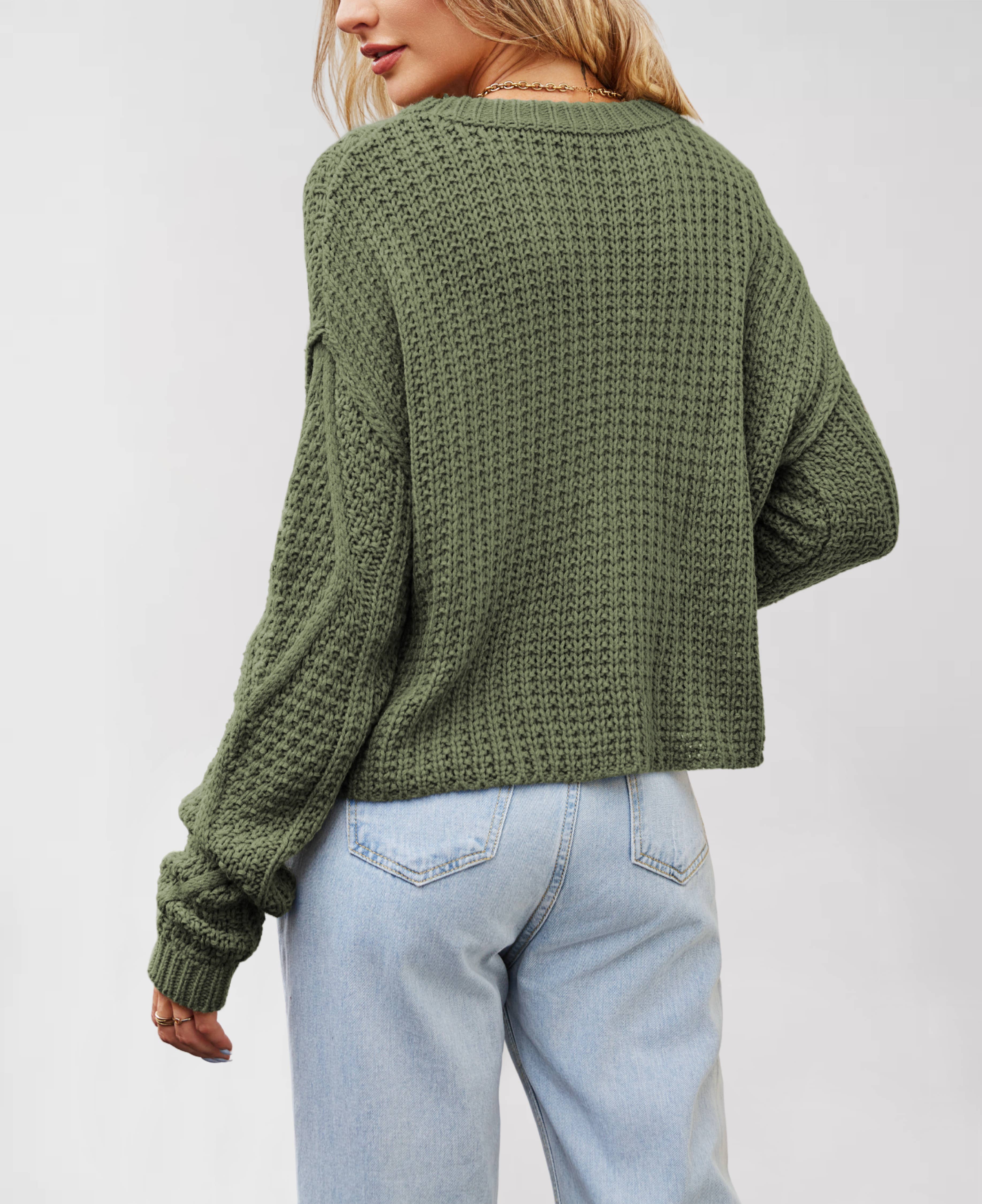 Hope & Sunshine - Wholesale Knit Sweater - Women's - Chunky Cable Knit Pullover Sweater13