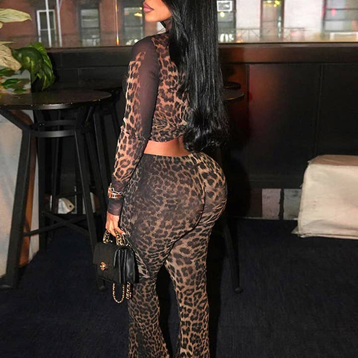 SALINA TRADING INC - Wholesale Top & Pant Set (NOT Loungewear) - Women's - Women Fashion Sexy Leopard Printed Two-Piece Set5