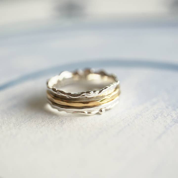 Banyan Jewellery - Wholesale Band/Stacked Ring - Handmade Mixed Metal Dual Spinning Ring2