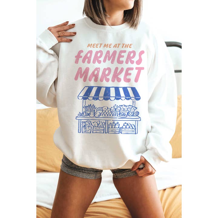 MEET ME AT THE FARMERS MARKET Oversized Sweatshirt for wholesale by A. BLUSH CO