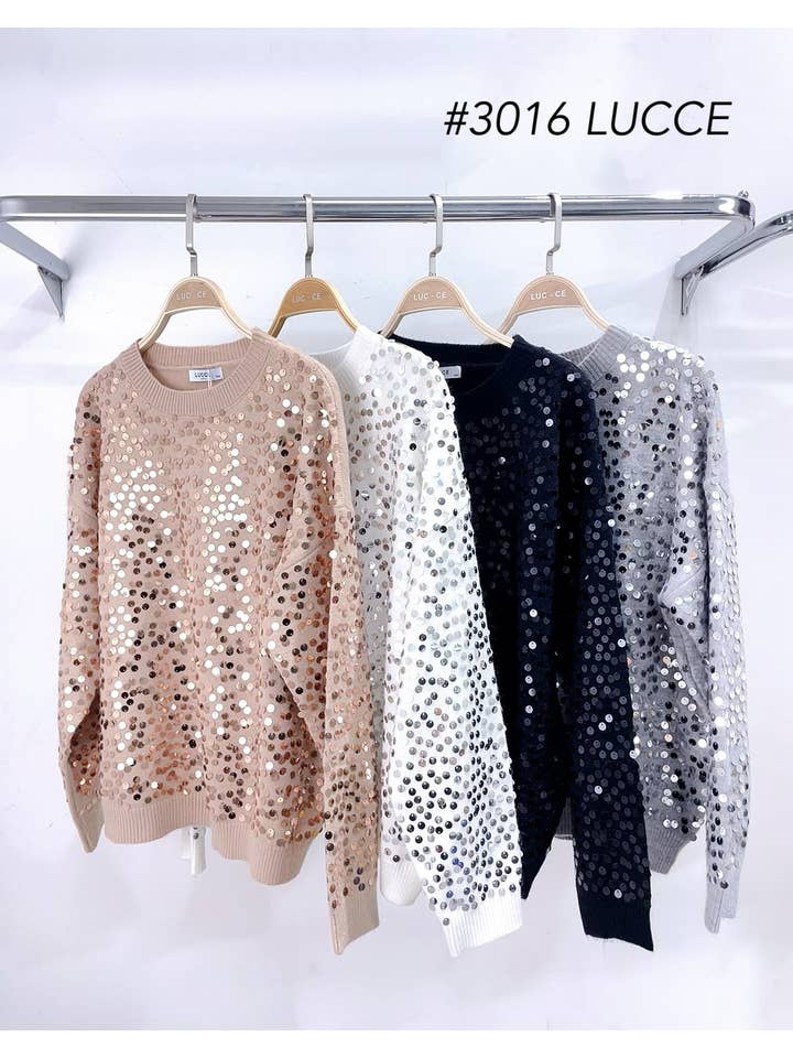 LUCCE - Wholesale Knit Sweater - Women's - Sequin sweater - 3016