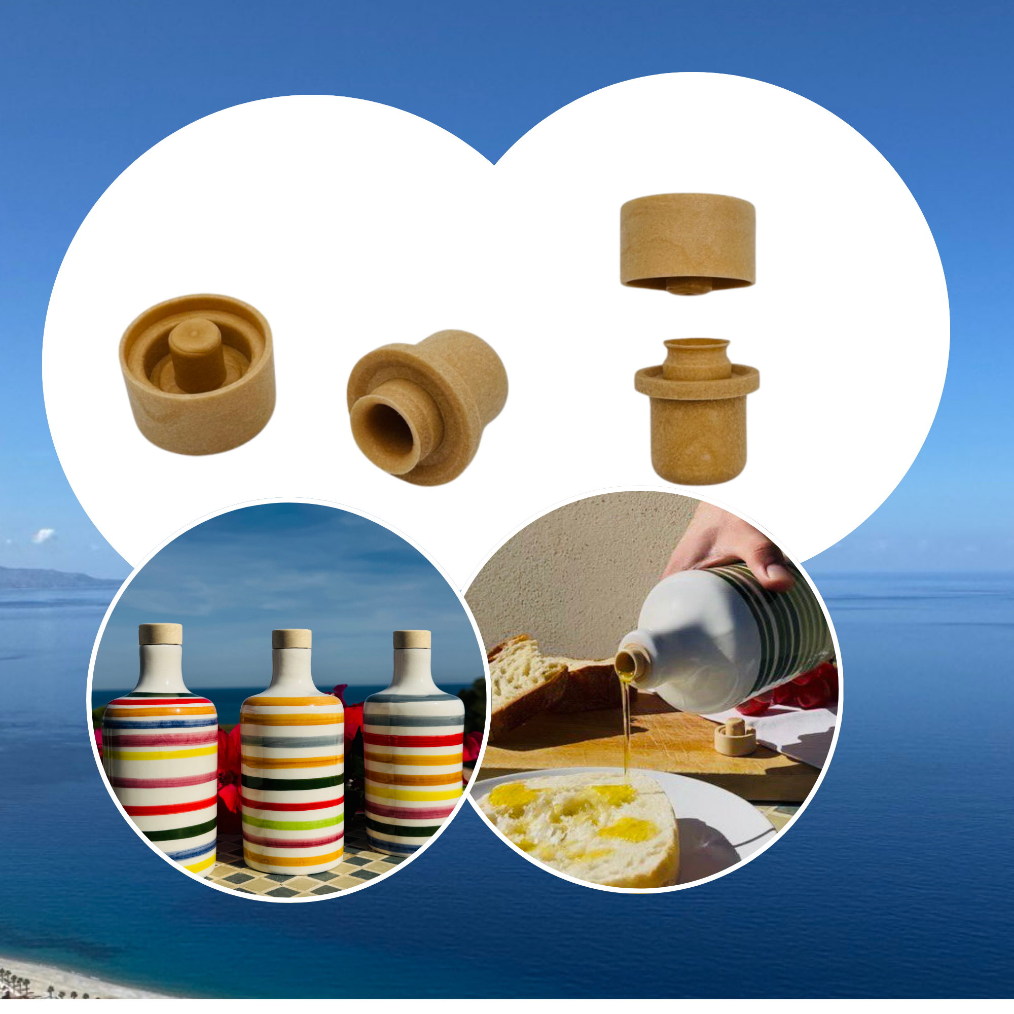 Le Colline UG - Wholesale Drink Lids - Pourer cap lid for ceramic bottles Ø21mm1