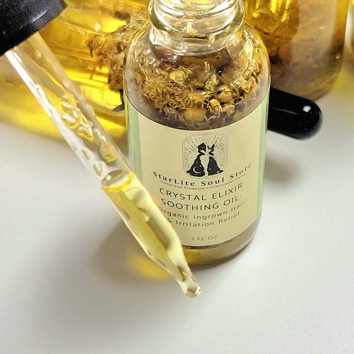 Starlite Soul Store - Wholesale Bath/Body Oil - Crystal Elixir Soothing Oil: Organic Ingrown Hair Serum1