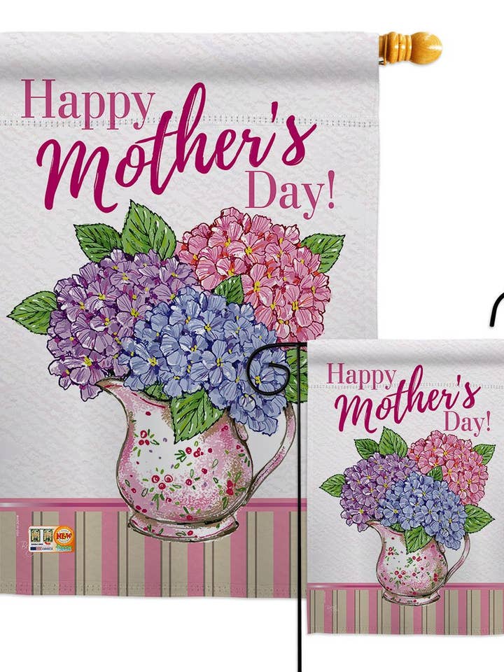 Moederdag Hortensia's Familie Bloemendecor Vlag voor wholesale door Two Group Flag Co
