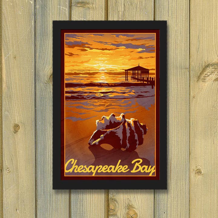 Chesapeake Bay Beach Vintage rejse plakat for engroshandel hos Lionheart Graphics