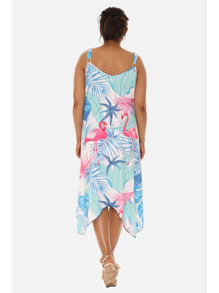 Shoreline Wear. INC - Wholesale Dress - Women's - Tropical Chevron Handkerchief Midi Dress