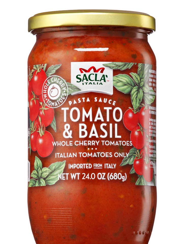 Sacla Italy Basil Cherry Tomato Pasta Sauce 6x24oz No Sugar for wholesale by Sacla