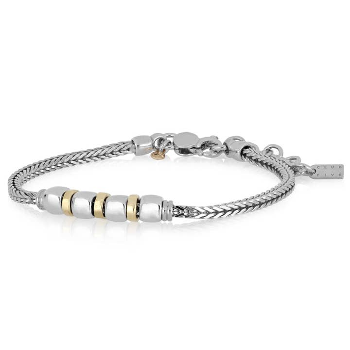 Club Five - Wholesale Link & Chain Bracelet - Men's bracelet in 9kt gold and 925 silver - Clark