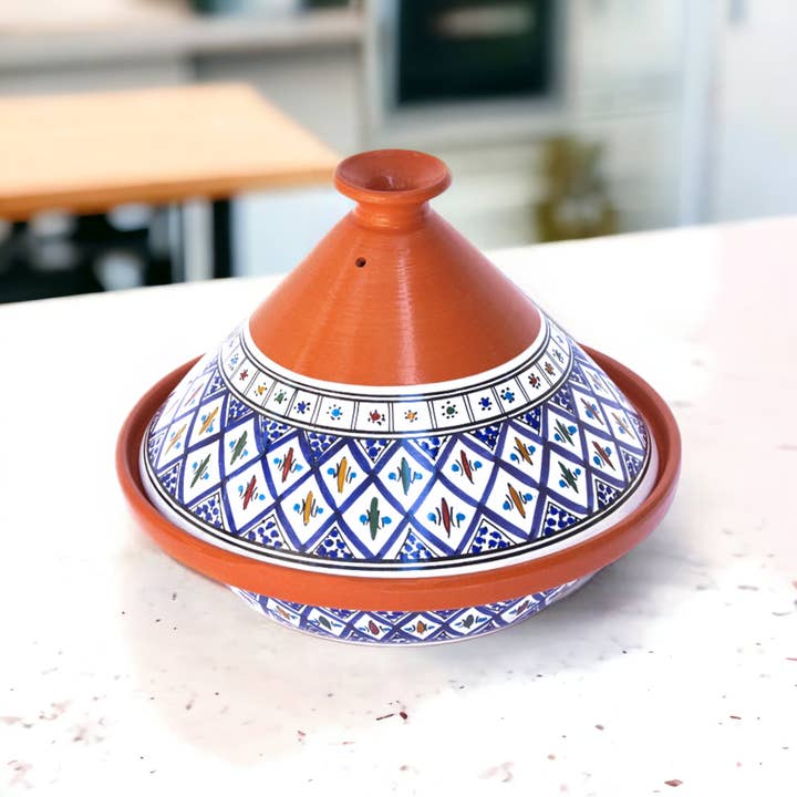 Kamsah – Engroshandel Gryde – Bohemian Supreme Blå Stor Tagine Pot1
