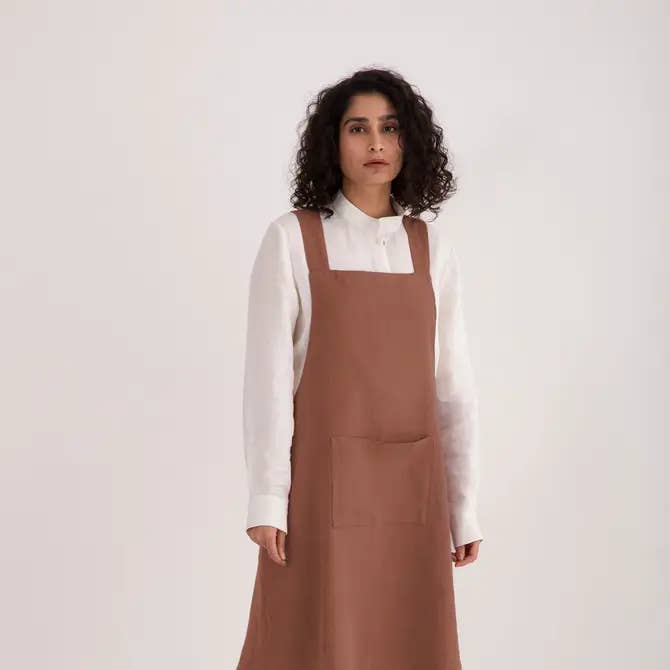 Live Linen - Wholesale Apron - Natural Solid Linen Cross Back Apron – Stylish Utility12