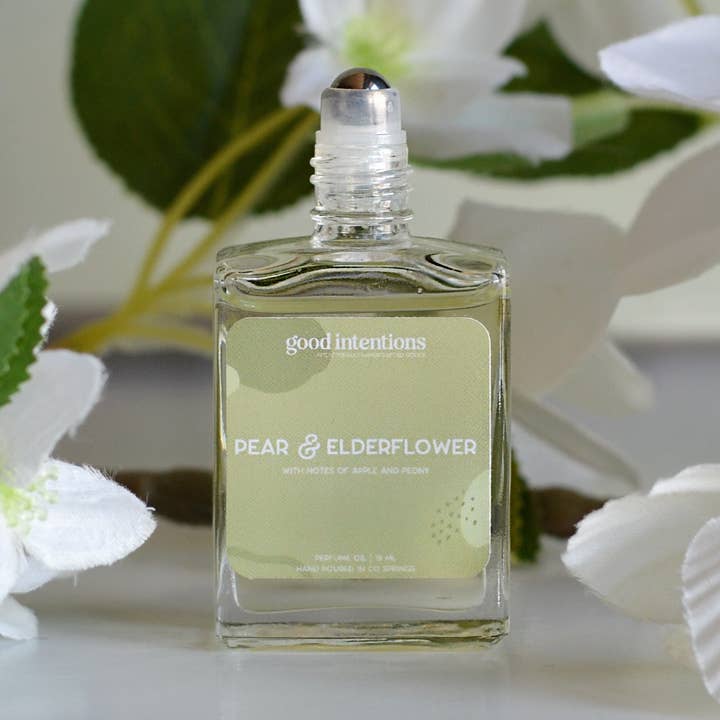 Huile de parfum de poire et de fleur de sureau pour la vente par Good Intentions