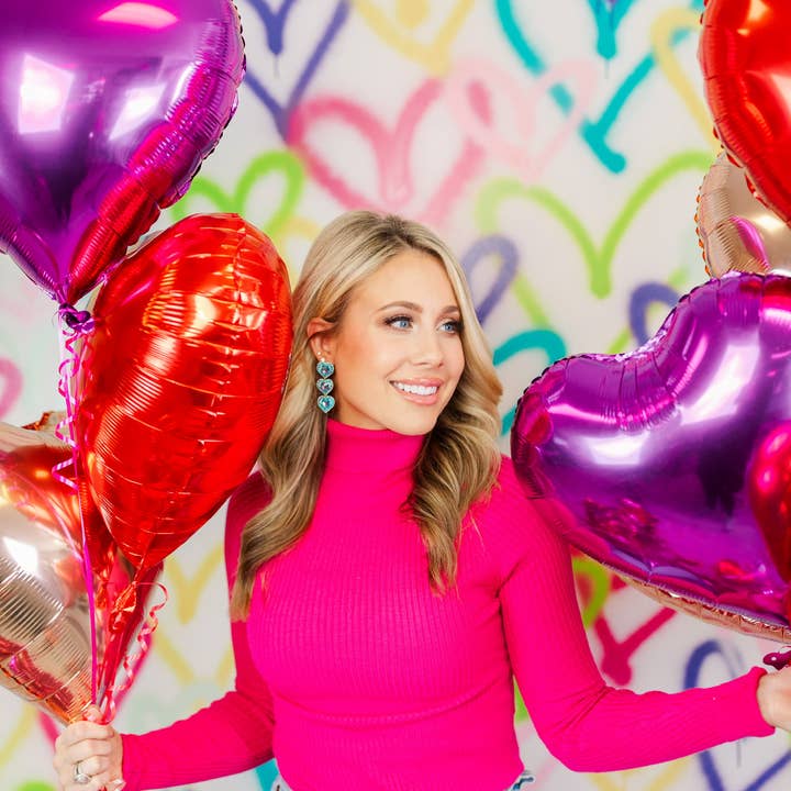 Taylor Shaye Designs - Vente Boucles d'oreilles pendantes - Coeurs à trois perles Rosaline3