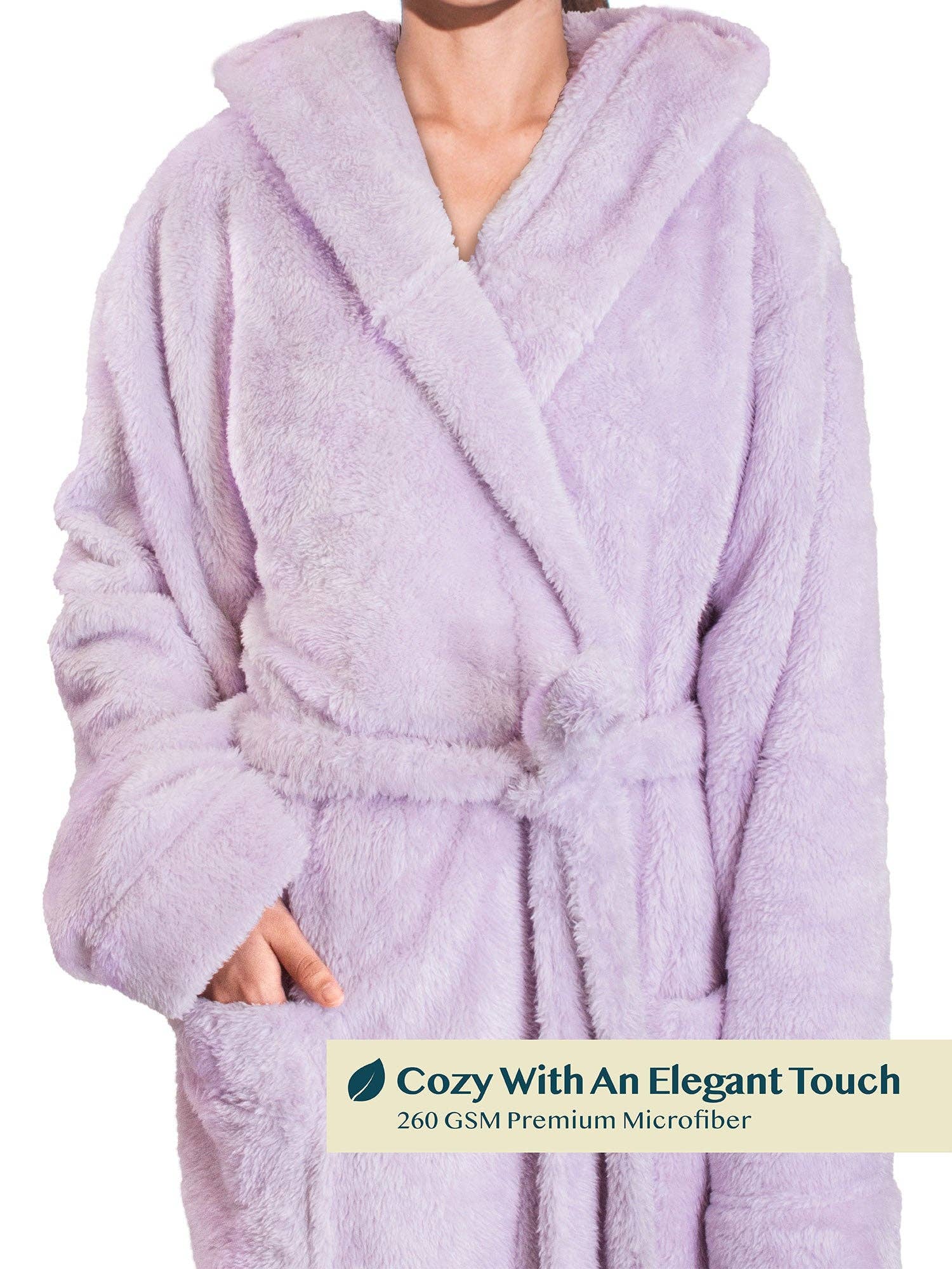 Pavilia - Wholesale Robe - Women's - Women's Sherpa Fluffy Robe with Hood49