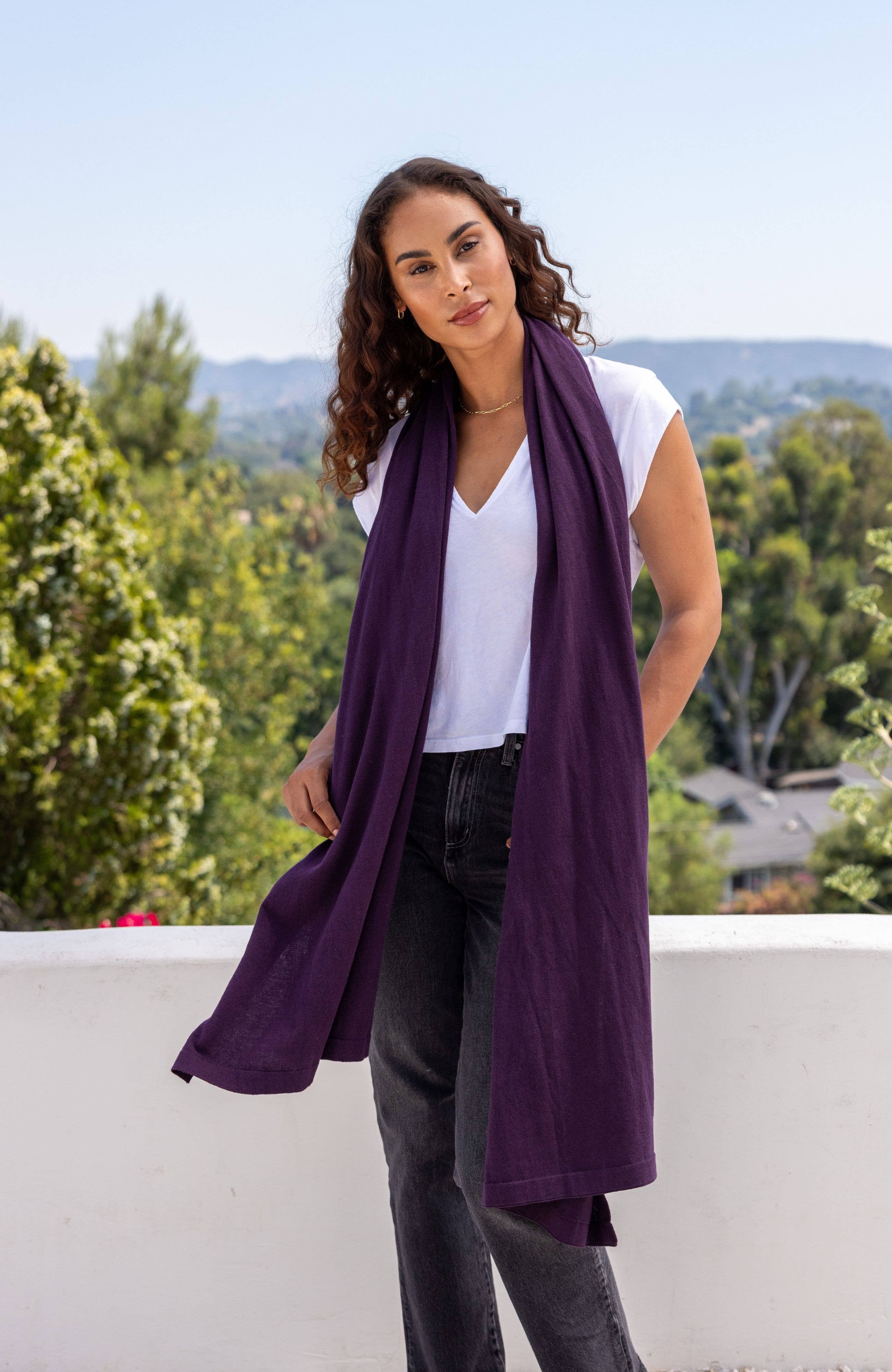zestt organics - Wholesale Scarf - Women's - Dreamsoft Organic Cotton Travel Scarf - Blackberry1
