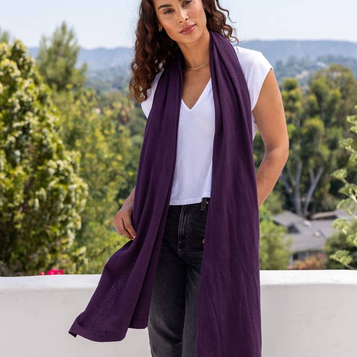 zestt organics - Wholesale Scarf - Women's - Dreamsoft Organic Cotton Travel Scarf - Blackberry1