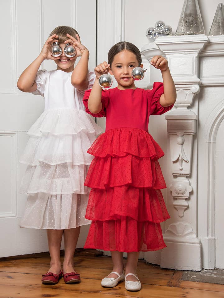 Robe Emma en rouge foncé pour la vente par IMOIMO KIDS