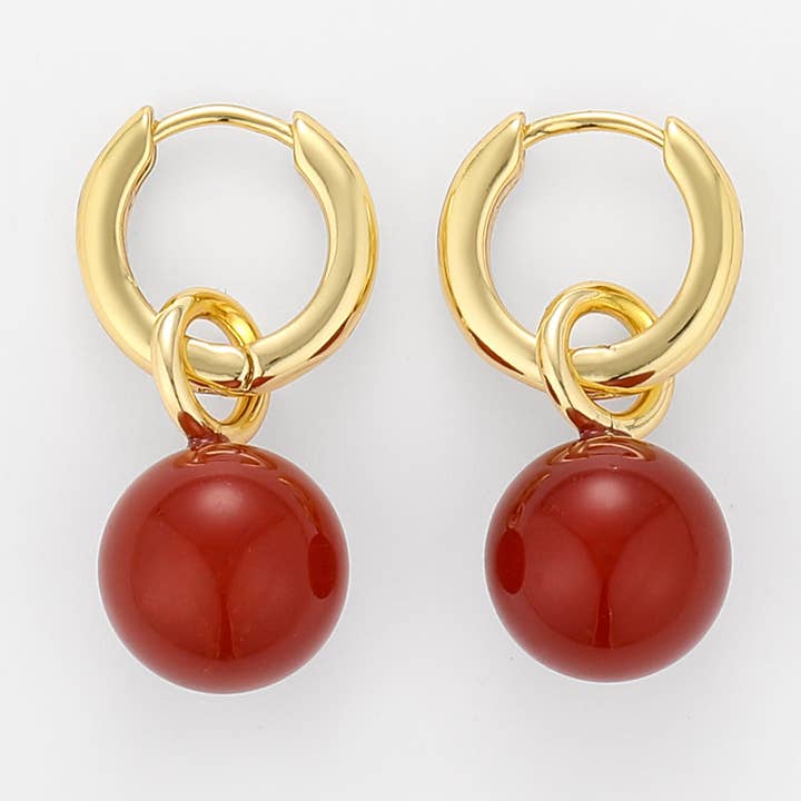 Grace Øreringe Karneol Guld for engroshandel hos Stellar Whispers