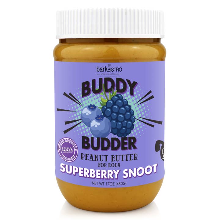 Dog Peanut Butter Superberry Snoot Buddy Budder *NEW LABELS for wholesale by Bark Bistro